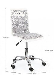 Silla de oficina Young Paris polipiel 42,5 x 40 x 87 cm
