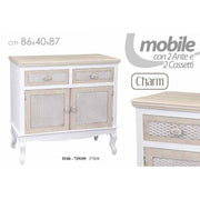 Consola aparador estilo shabby blanco beige encanto cm 86 x 40 x 87 h