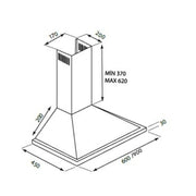 Capota piramidal 60 cm Eolo 60 negro Samet