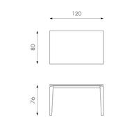 Mesa extensible con tapa de cerámica 120/170x80 cm