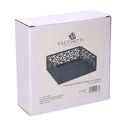 Servilletero cuadrado flechas gris oscuro metal cm16,5x16,5x6