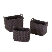 Cesta en tejido 1-3 crema y azul