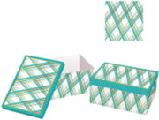 Caja cartón rectangular de 1-10 rombos azules cm37,5x29h16