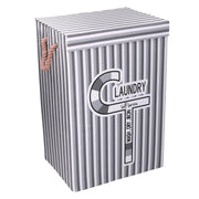 Cesto de ropa gris con tapa cm40x30h60