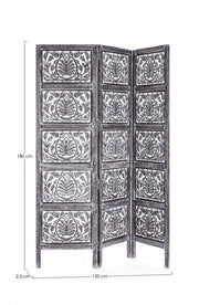 Biombo estilo fusion 3 puertas Darika gris antiguo