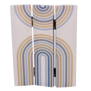 Paravento estampado 3 paneles azul y naranja 120,6x2,5xh180,6x2,5xh180xh180