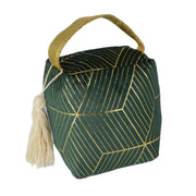 Tope puerta tela bolsa verde cm12x10h15-18