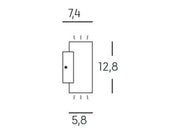 Aplique 3W + 3W Led 4000K linea en blanco