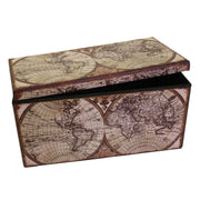 Baúl plegable mapamundi rectangular cm76x38h38