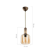 Lámpara de suspensión Boston MDL3554 con difusor de cristal ahumado
