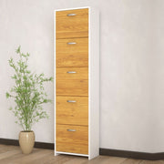 Zapatero 851980 5 puertas abatibles doble profundidad roble