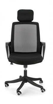 Silla de oficina con reposabrazos Laurent negra