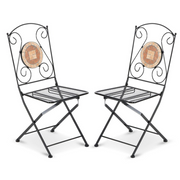 Silla de hierro plegable para exterior Negro ZEUS 42x55x h95 cm Set 2 piezas