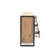 Aparador moderno de roble con cajones de estilo urbano cm 160 x40 x 88 h