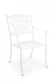 Silla de exterior Ivrea blanca con reposabrazos