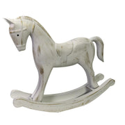 Caballo balancín de madera blanco cm26,5x6,5h23