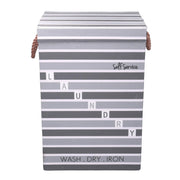 Cesto de ropa gris con tapa cm40x30h60