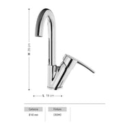 Mezclador Dyno con cartucho de 40 mm y acabado cromo