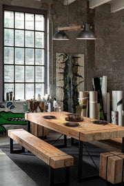 Taburete industrial metal madera Garrett 45h cm