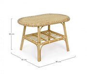INES Mesita de exterior en rattan 80x50x h50 cm