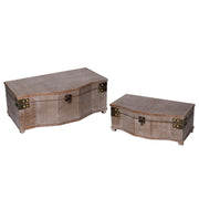 Caja madera marrón rectangular 1-2 cm36x20,5h14,5