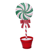 Caramelo de metal piruleta con florero verde cm11,5x9h30,5