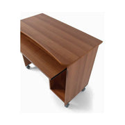 Soporte para computadora de escritorio de oficina en nogal antiguo con ruedas H.76 L.93 P.48.5 cm