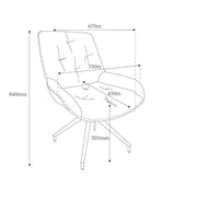 Silla de comedor gris con respaldo de ecopiel oscuro y patas negras