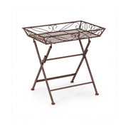 Mesa de centro rústica en metal marrón rectangular Melanie