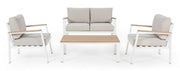 Juego de salón de jardín blanco Belmar