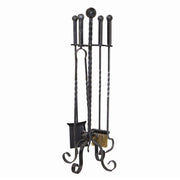 Accesorios de chimenea de metal twister 4 piezas sobre base cm27h75