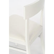 Silla en madera lacada en blanco con asiento en polipiel 44x45xh. 82 cm