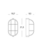 Plaf Picc.Cage línea industrial ovalada blanca