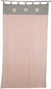 Cortina rosa con decoración corazones st-0400 cm. 154x260