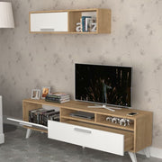 Mueble TV Slim D2306TV180M109 roble blanco 180x35x47h
