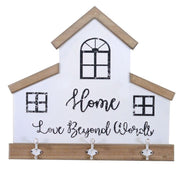 Percha de madera de metal Wroclaw 3 lugares blanco cm60x56x7,5