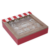 Soporte para cápsulas de café bistró cuadrado de madera cm23,5x23,5h6,5