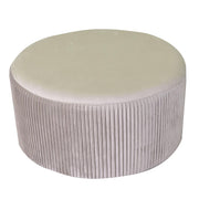 Puff redondo de terciopelo beige cm ø56h28