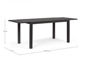 Mesa extensible para exterior en aluminio antracita 140 - 210x77x h75 cm