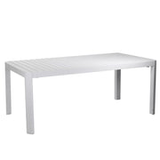Claveland mesa extensible rectangular de aluminio blanco