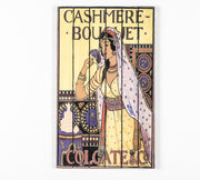 Estampa sobre madera con lienzo multicolor 60x100 cm