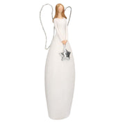 Ángel de resina blanca con led cm10x7h30