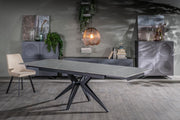 Mesa extensible gris-negra 90 cm x 160-240 cm H. 76 cm