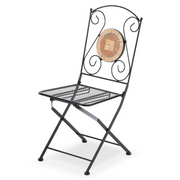 Silla de hierro plegable para exterior Negro ZEUS 42x55x h95 cm Set 2 piezas