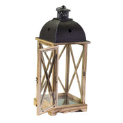 Farol madera metal rústico antracita cuadrado 1-3 cm31,5x31,5h81