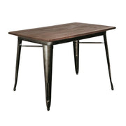 Tablero de mesa de hierro bristol industrial urbano en madera marrón cm120x70h76