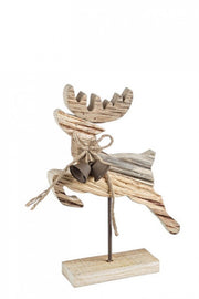 2x Renna Sexten Natural - Figura Decorativa Navideña