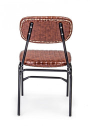 Silla Debbie vintage naranja oscuro en ecopiel