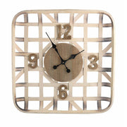 Reloj de pared de madera natural cuadrado cm 60,5 x 60,5 x 9