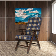 Silla ajustable en tela a cuadros azules